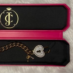 pave heart padlock bracelet